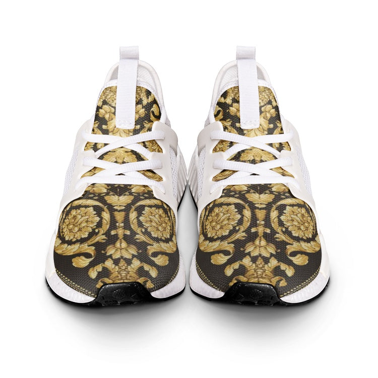 Baroque Gold Scarf Print Unisex Lightweight Sneakers - Wray Sports