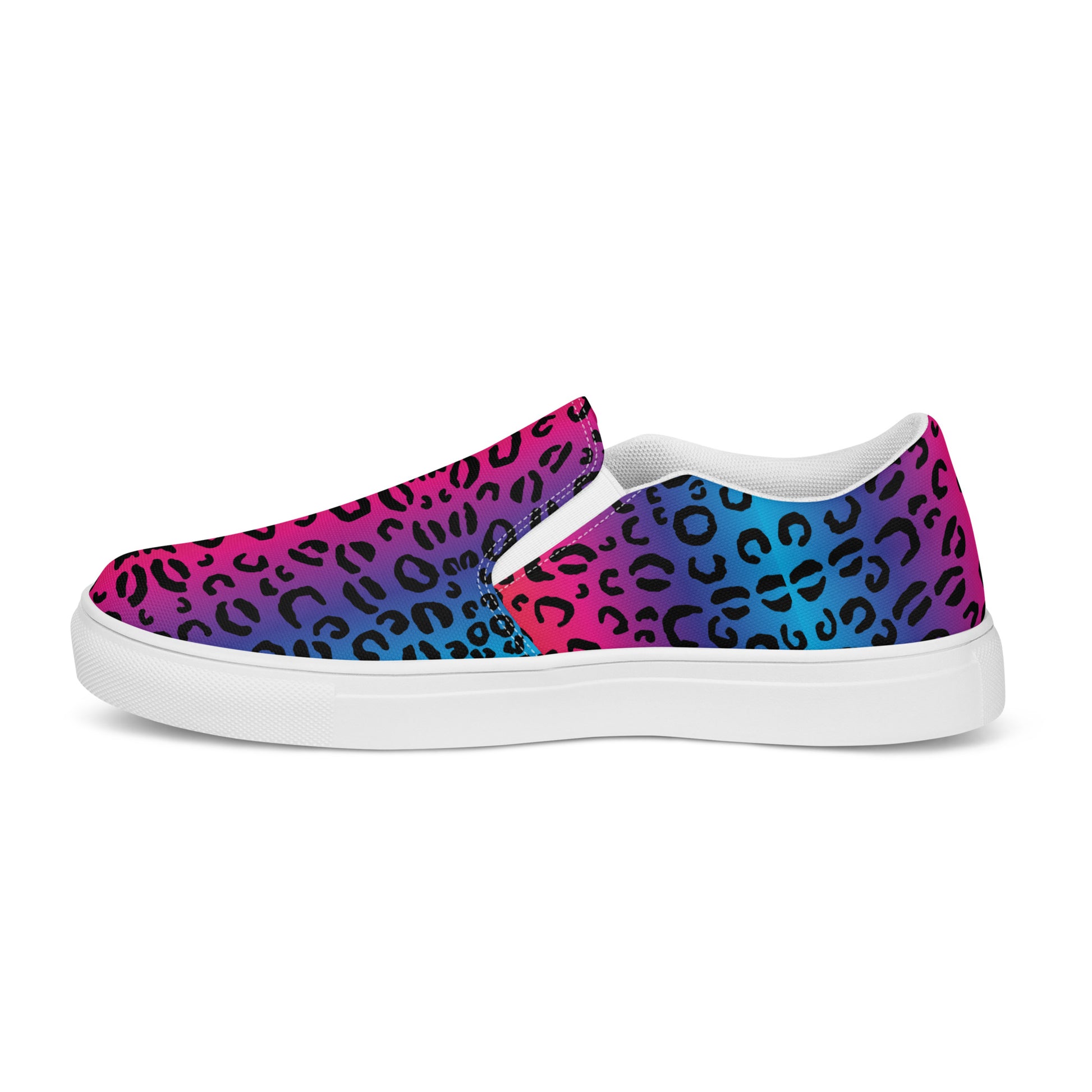 Rainbow leopard Men’s slip-on canvas shoes - wray sports