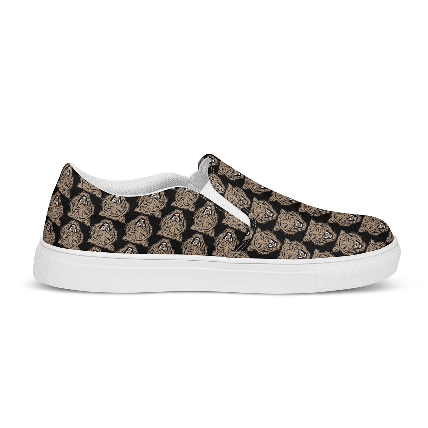 Gold and Black Tiger Moto Men’s slip-on canvas shoes