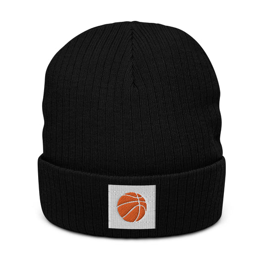 Embroidered Basketball Ribbed knit beanie