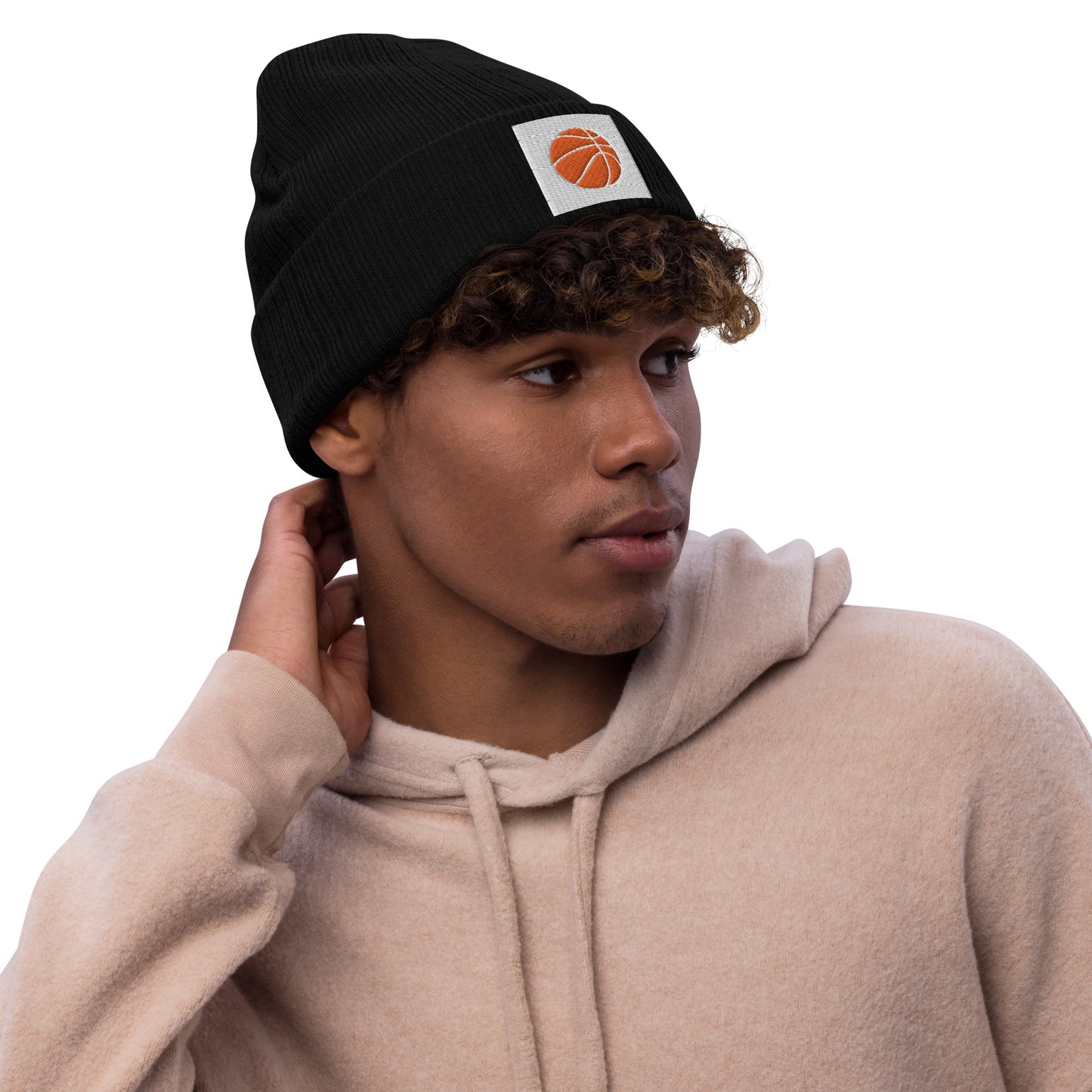 Embroidered Basketball Ribbed knit beanie