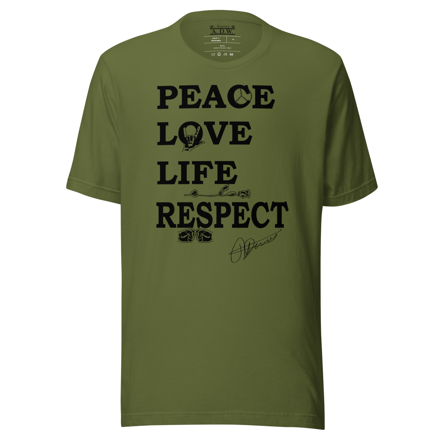 Peace Love Life Respect T-Shirt