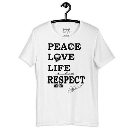 Peace Love Life Respect T-Shirt - Wray Sports