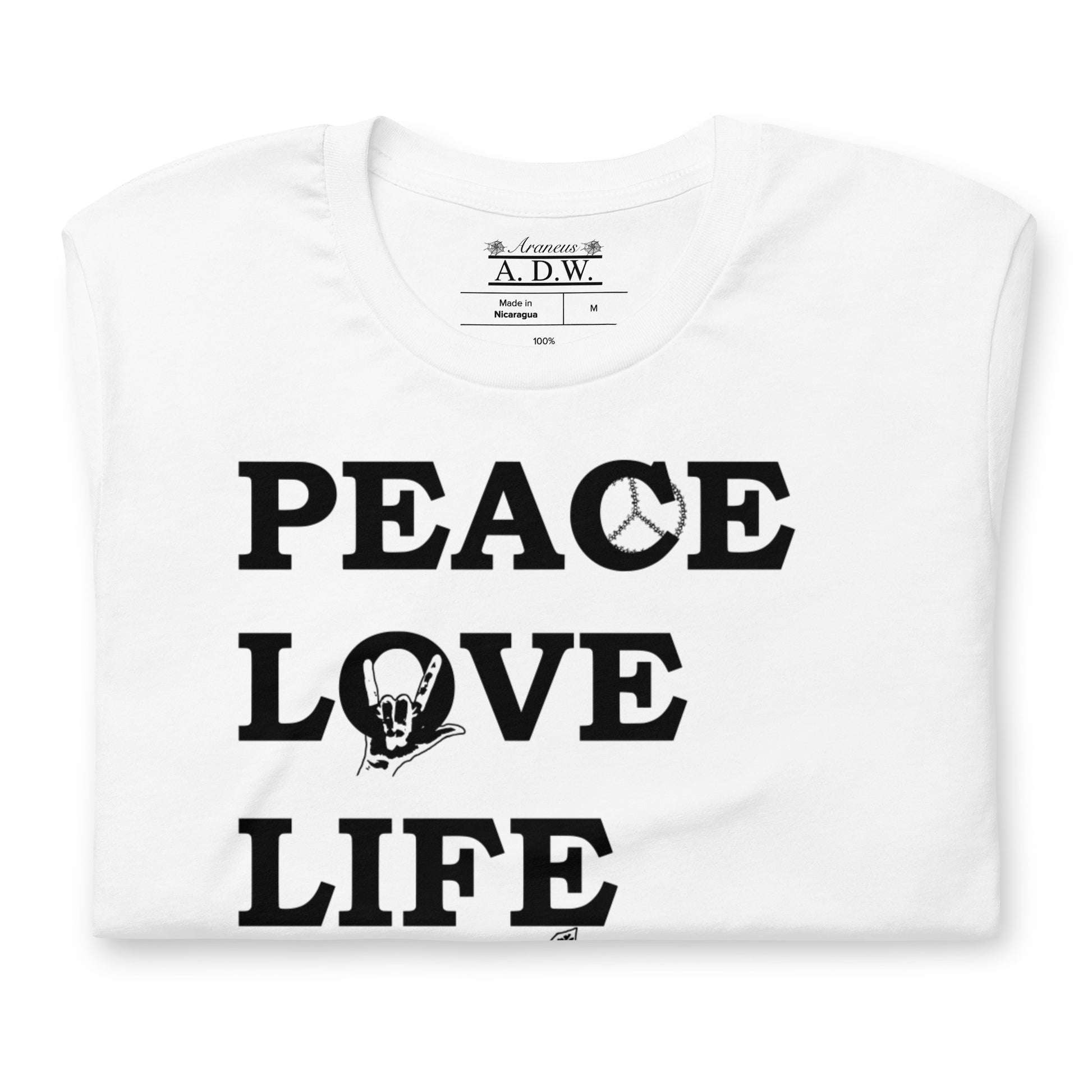 Peace Love Life Respect T-Shirt - Wray Sports