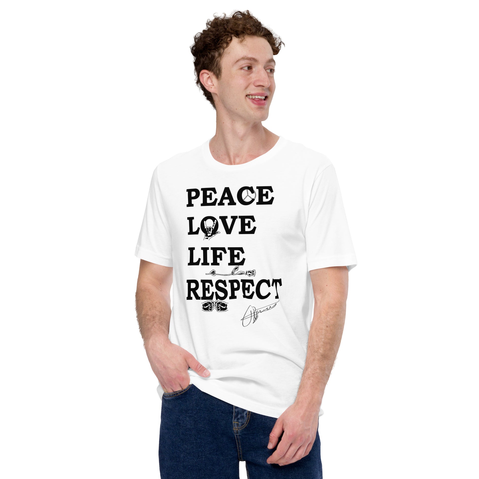 Peace Love Life Respect T-Shirt - Wray Sports